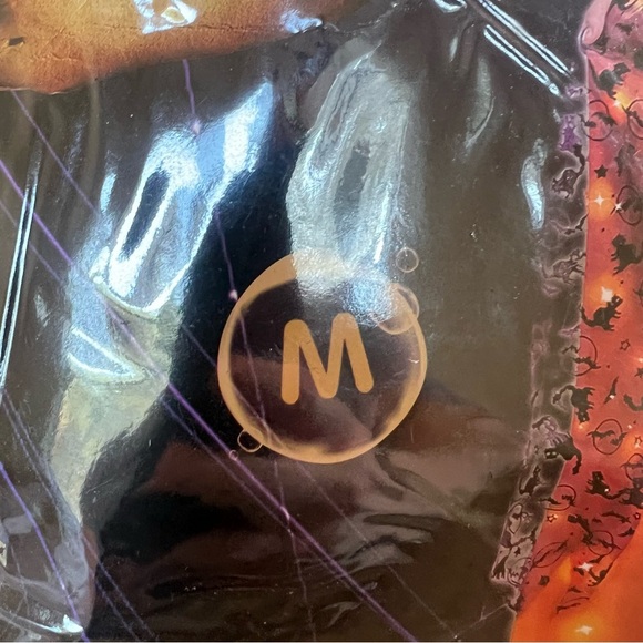 Girls Witch Halloween Costume with Light Up Dress Hat with Broom Size Medium - Picture 11 of 12